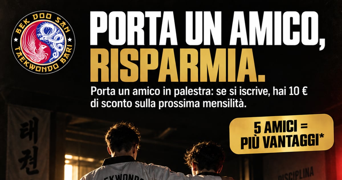 Porta un amico, risparmia — 10 € di sconto per ogni nuovo iscritto